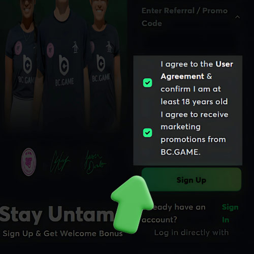 Instruction Agree to the Terms of Service